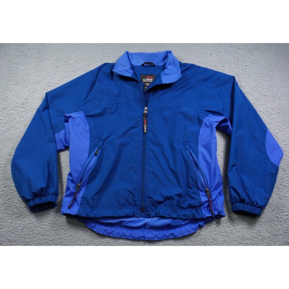 LL Bean Jacket Womens Size Small Blue Full Zip Windbreaker Lightweight Lined